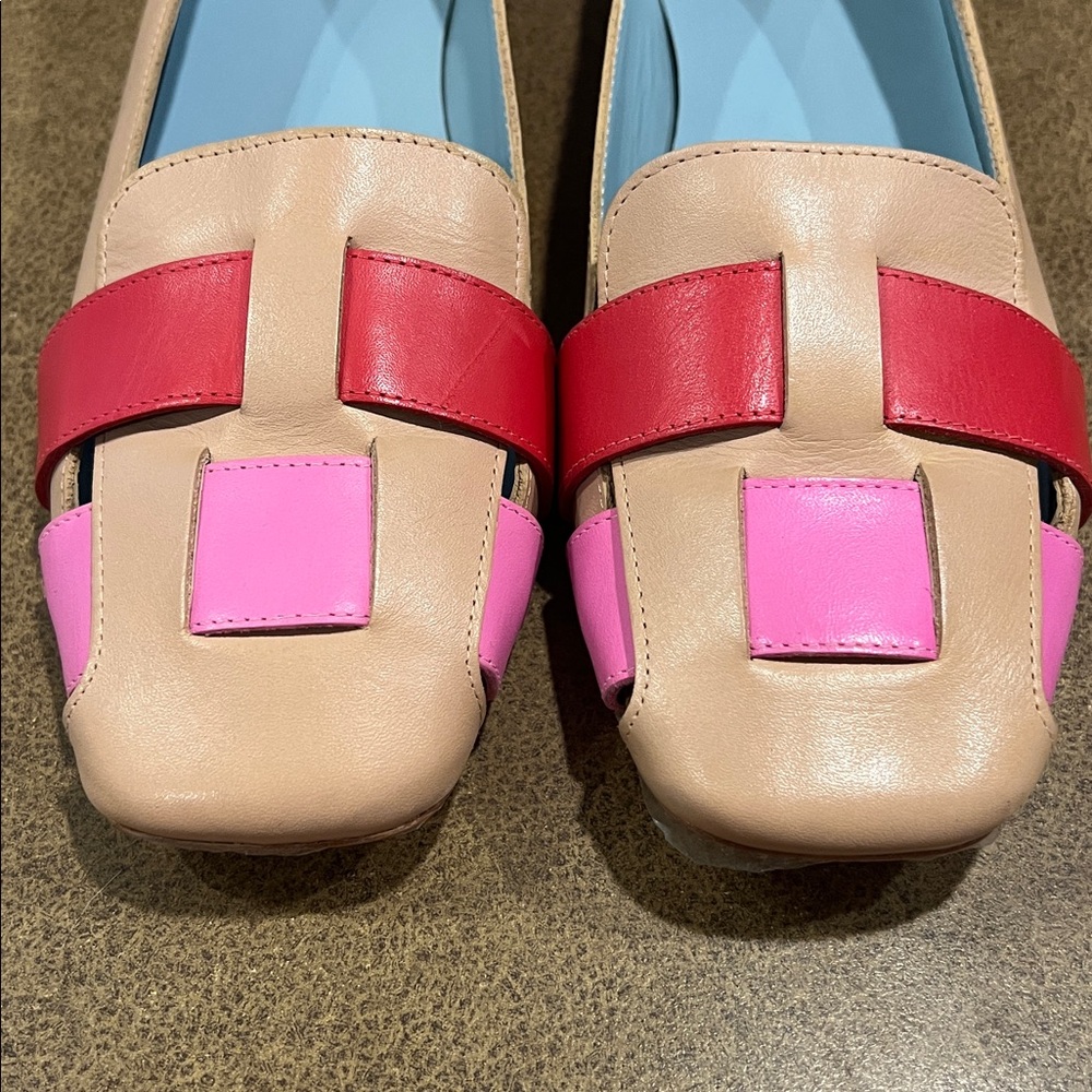Leather Colorblock Pattern Loafers 2023 Collection - Picture 4 of 7